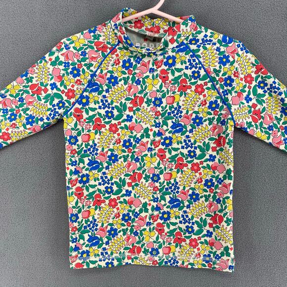 Mini Boden Long Sleeve Rash Guard Kids Girls 4-5 Floral Sun Protection Raglan - Picture 5 of 14